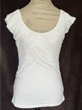 Anthropologie White Casual Blouse By Deletta